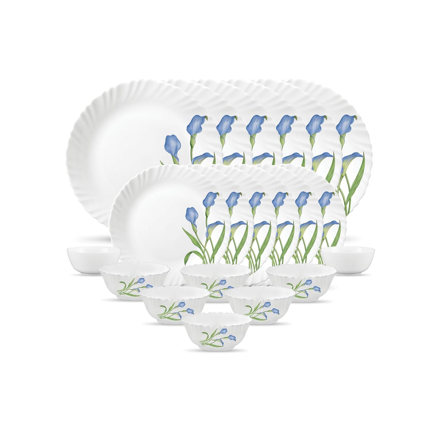 La Opala, Novo Collection, Opal Glass Dinner Set 20 pcs, Tender Trio, White
