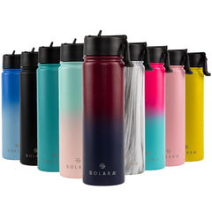 SOLARA Insulated Water Bottle 650ml, Hot Water Bottle, Thermosteel Water Bottles for Travel, Home, Office, School, Gym, Adults, Water Bottle Hot and Cold, Sipper Bottle, Dark Intentions
