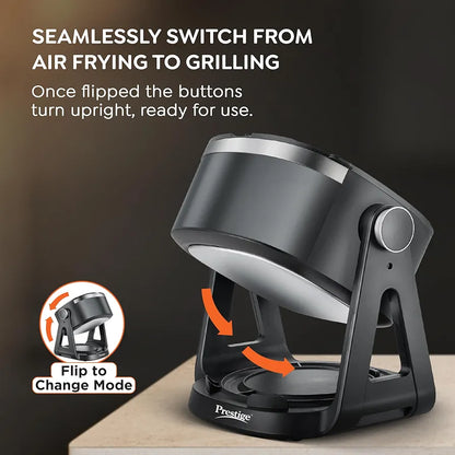 Prestige Air Flip All-In-One 4.5 Litre Air Fryer| Air Frying and Grilling with a Flip| 5 Preset Menu| Air Fryer Mode and Grill Mode|360 View Glass Air Fryer Basket