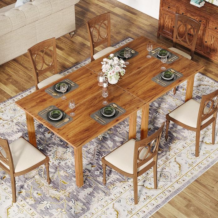 Square Dining Table with Solid Wood Legs 4 Seater for Hall-Way | Kitchen | Bedroom | Living Room 39.4" x 39.4"x