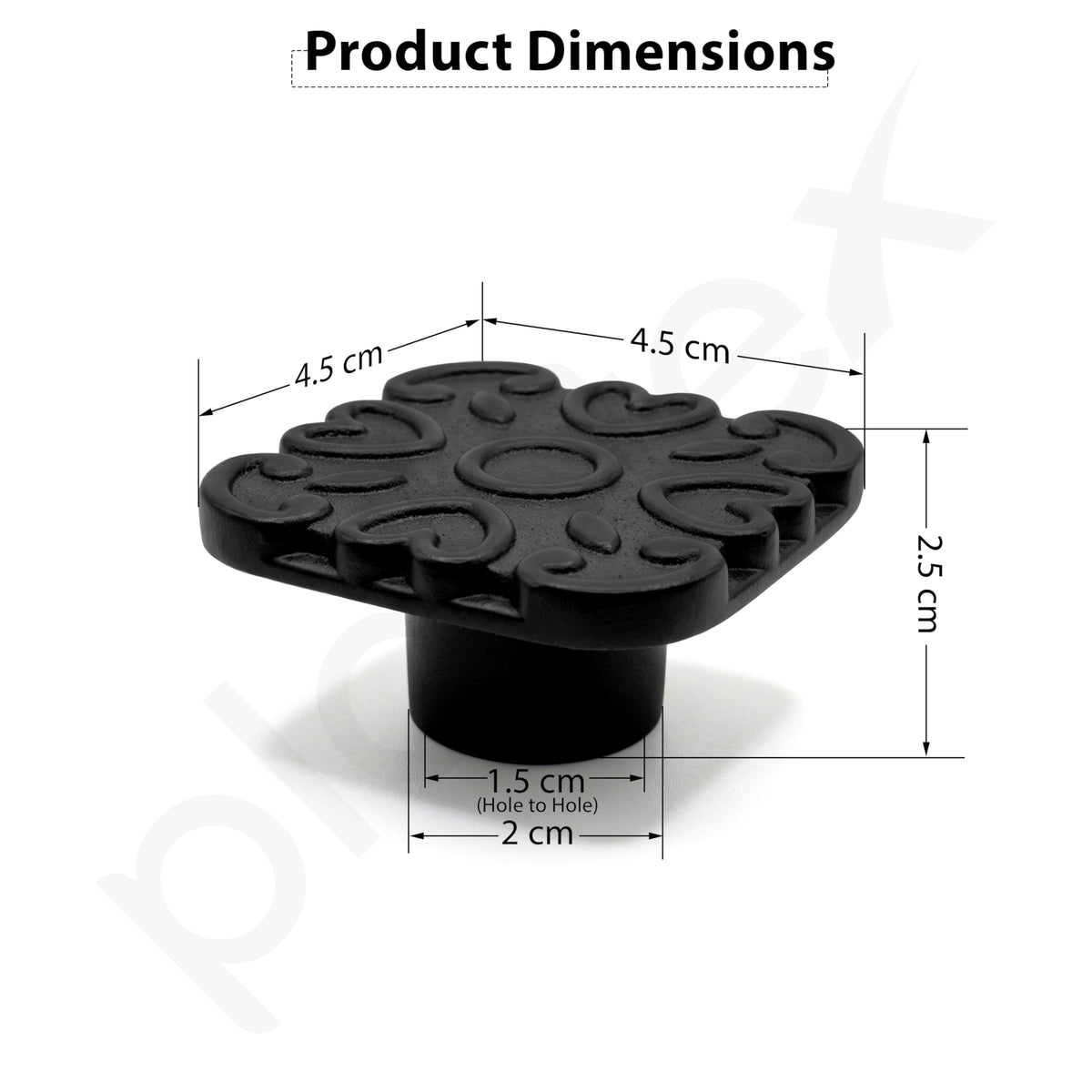 Plantex Knobs for Drawer/Square Drawer Knobs/Knobs for Cabinets/Pull-Push Knobs for Kitchen/Bedroom Drawer - Pack of 3 (DTK-299, Black)-2