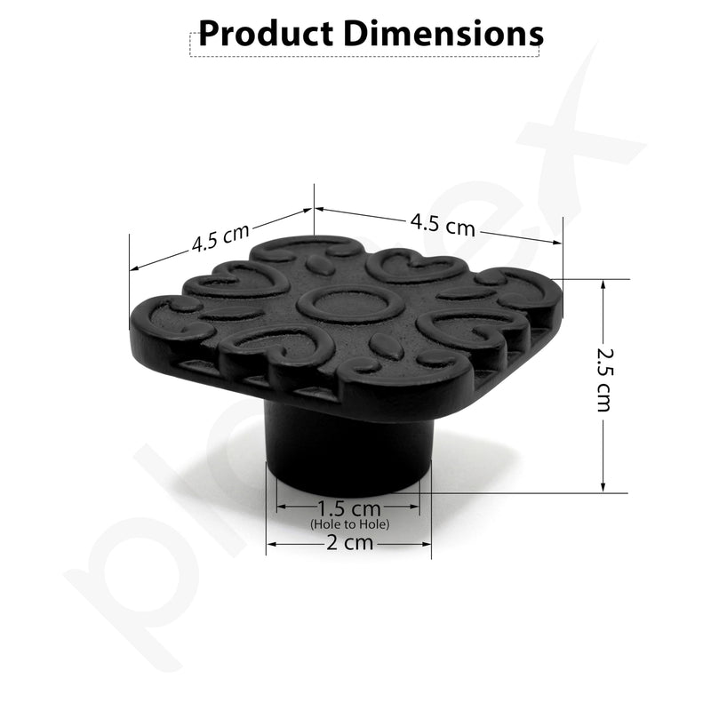 Plantex Knobs for Drawer/Square Drawer Knobs/Knobs for Cabinets/Pull-Push Knobs for Kitchen/Bedroom Drawer - Pack of 3 (DTK-299, Black)-2
