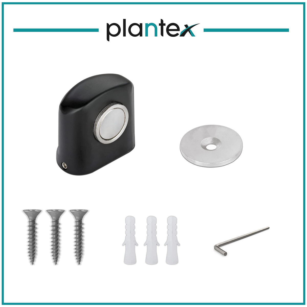 Plantex Magnet Door Stopper Foor Home/Door Holder for Main Door/Magnet Door Catcher/Magnet Stopper for Home/Stops for Door - Set of 2 (193-Black)-5