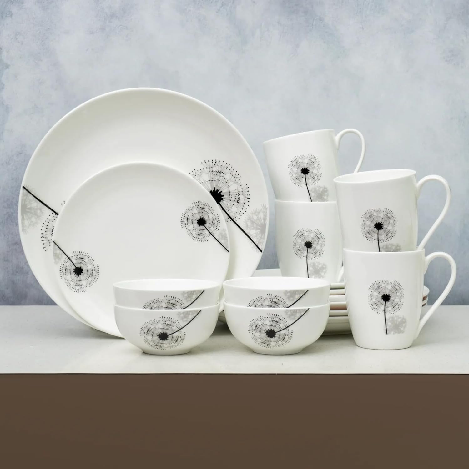 Clay Craft Fine Ceramic Eco Dinner Set, Enchanting Gold, for Family of 4, Dinner Set Ceramic, Crockery Set, Dining Set for Dinner, Crockery Set for Gift, Kitchen Set (ECO2, 16 Pieces)