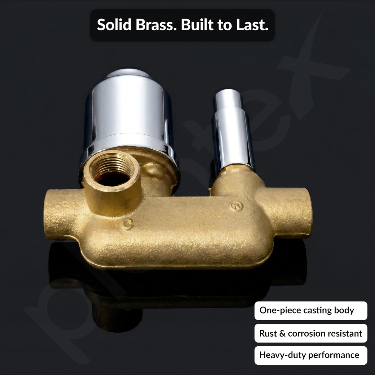 Plantex Single Lever Concealed Mixer with High Flow Diverter/Brass Concealed Body with Operating Lever & Wall Flange/Bathroom Shower Mixer Valve - Chrome (Across-5684)-2