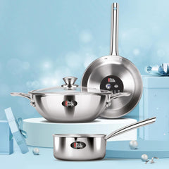 Triply Stainless Steel 4 Pc Induction Cookware Set (Procook By Milton)