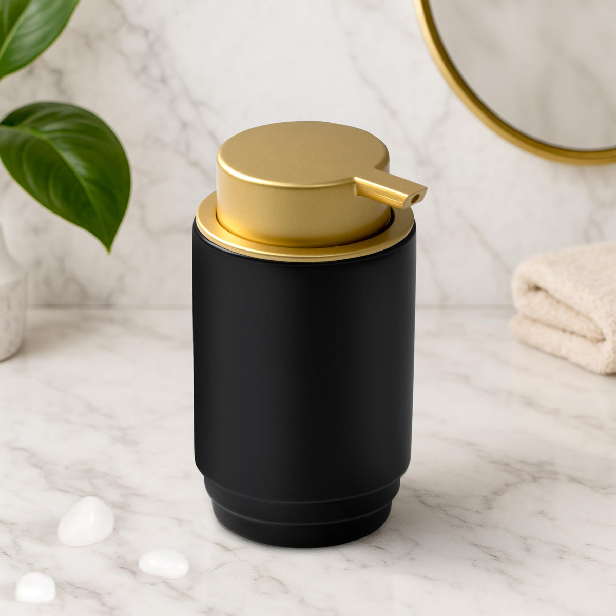 Plantex Soap Dispenser for Washbasin Ceramic/HandWash Soap Dispenser/Soap Dispenser Ceramic ABS Pump Head - Black (Pack of 1)