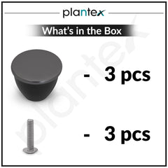 Plantex Knobs for Drawer/Drawer Knobs/Knobs for Cabinets/Pull-Push Knobs for Kitchen/Bedroom Drawer - Pack of 3 (Satin Black & Black)-5