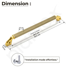 Plantex Aluminium Cabinet Handle/288mm Wardrobe Handle for Home/Cupboard Door Pull-Push Handles for Office - Pack of 1 (Brass Antique & Gold)-2