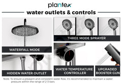 Plantex 304 Grade Stainless Steel Shower Panel for Bathroom/Modern Shower System with Head Shower/Hand Shower & Massage Spray Jet for Bathroom (Gun Metal Grey)-4