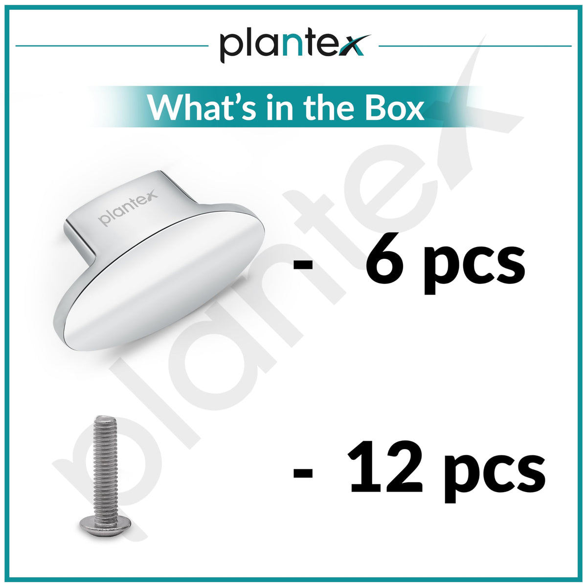 Plantex Knobs for Drawer/Small Drawer Knobs/Knobs for Cabinets/Pull-Push Knobs for Kitchen/Bedroom Drawer - Pack of 6 (Oval, Chrome)-6