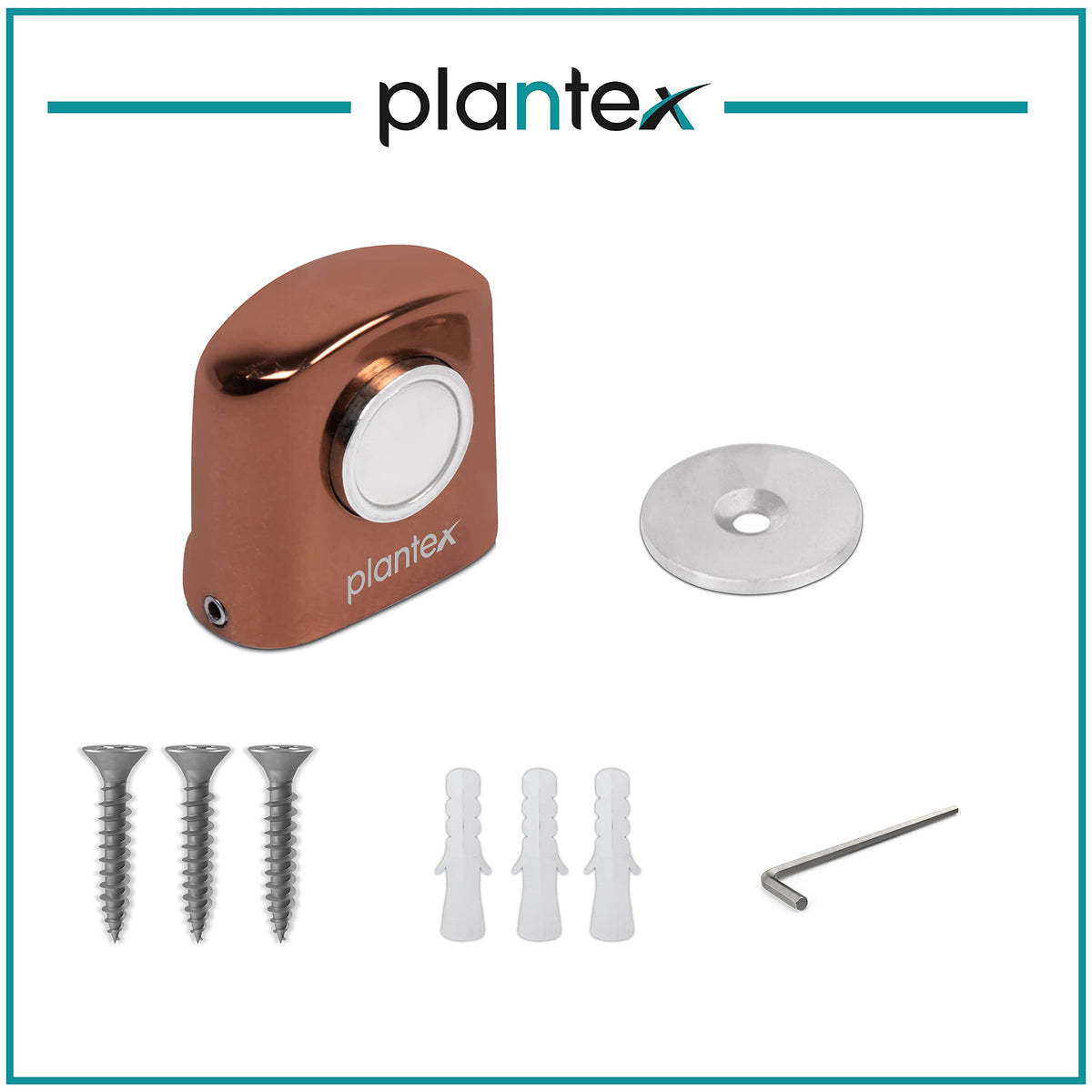 Plantex Magnetic Door Stopper/Door Magnet Stopper/Gate Stopper for Main Door/Door Stopper for Main Door/Stops for Door - (193-Rose Gold) Set of 3-5