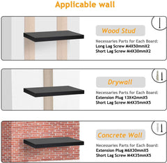 Floating Sheesham Wood Shelves 17 inch Modern Decorative Wall Shelves with Large Storage for Bedroom, Bathroom,
