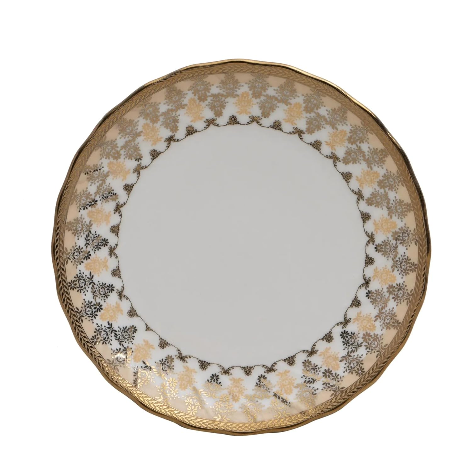 Clay Craft Fine Ceramic Ebony Dinner Set, Enchanting Gold, for Family of 4, Dinner Set Ceramic, Crockery Set, Dining Set for Dinner, Crockery Set for Gift, Kitchen Set (13 Pieces, E625)