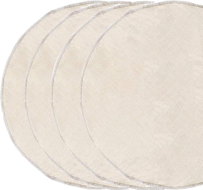WUD Unbleached Muslin Idli Cloth 4 Round Pieces for Steaming Idlis Without Hole,Double Stitched Edges, Reusable Size- 30cm Diameter,Suitable for 3/4/5/6/7 Pit Idli Plates