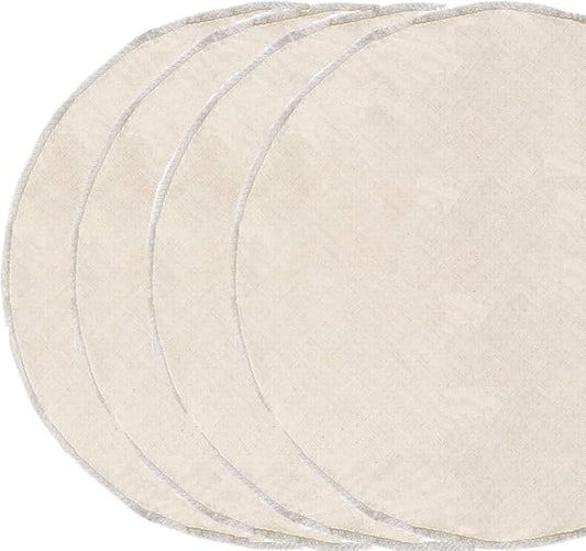 WUD Unbleached Muslin Idli Cloth 4 Round Pieces for Steaming Idlis Without Hole,Double Stitched Edges, Reusable Size- 30cm Diameter,Suitable for 3/4/5/6/7 Pit Idli Plates