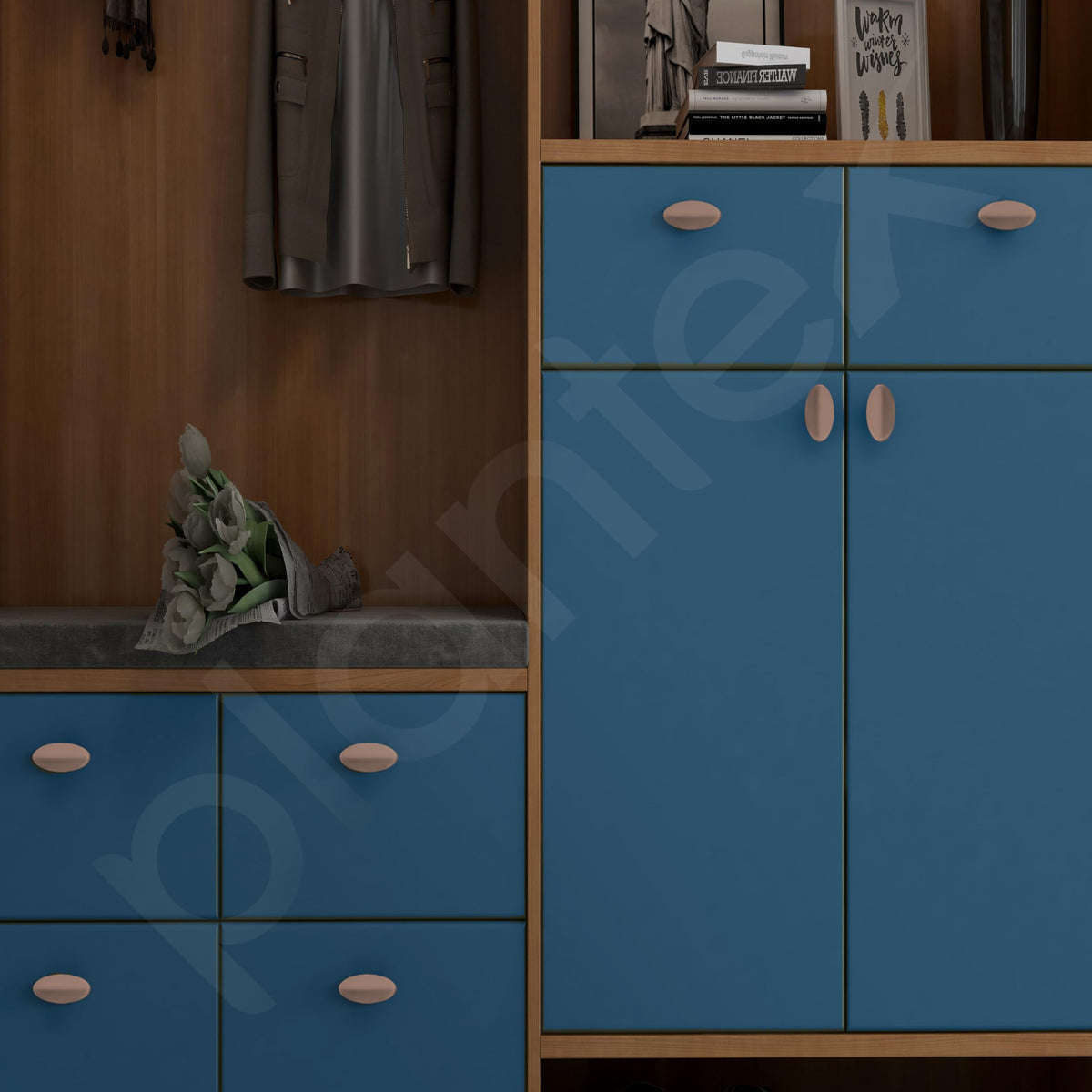 Plantex Knobs for Drawer/Small Drawer Knobs/Knobs for Cabinets/Pull-Push Knobs for Kitchen/Bedroom Drawer - Pack of 4 (Oval, Rembo)-2