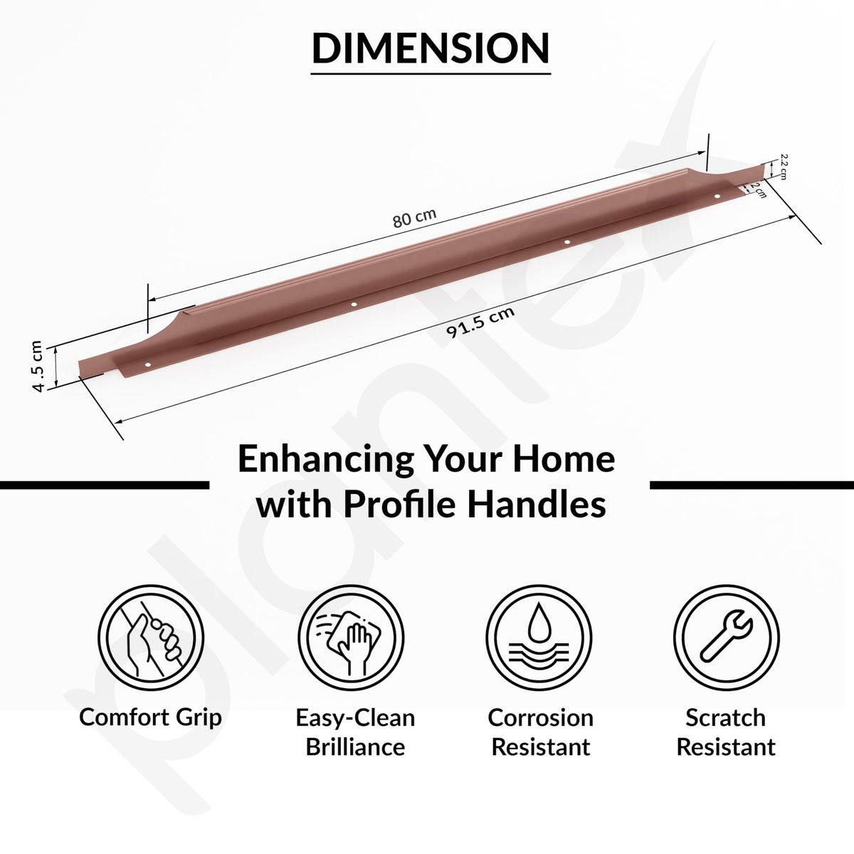 Plantex Profile Handle for Kitchen Cabinet/36 Inch Aluminium Drawer Profile Handle/Wardrobe Pull Handle for Home/Office/Hotel - Pack of 3 (Rose Gold) (Model APS-PF-1003)-3