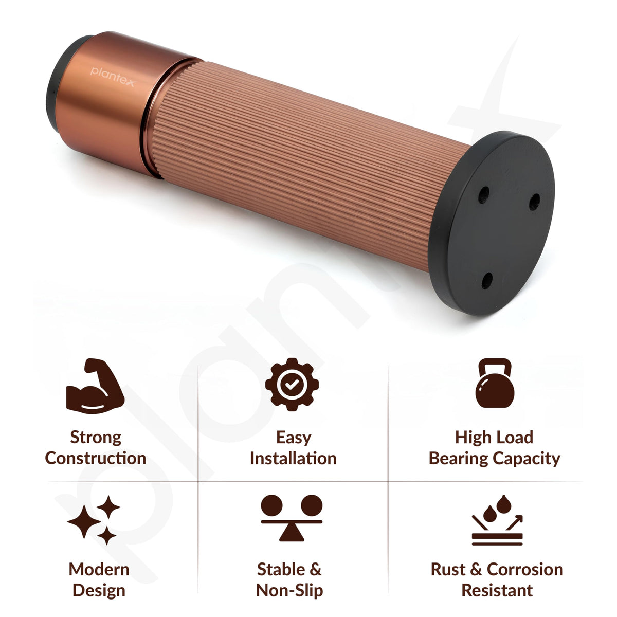 Plantex 6 Inch Sofa Leg for Bed Furniture/Aluminium Sofa Leg for Table/Support Legs/Furniture Leg - Pair of 2 (4 Piece) (DTS-77,Rose Gold)-2