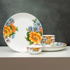 Clay Craft Fine Ceramic Eco Dinner Set, Enchanting Gold, for Family of 4, Dinner Set Ceramic, Crockery Set, Dining Set for Dinner, Crockery Set for Gift, Kitchen Set (ECO3, 12 Pieces)