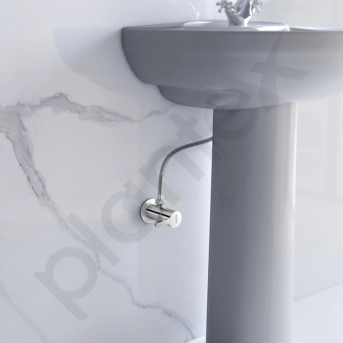 Plantex Pure Brass Single Lever Angle Cock for Bathroom/Wash Basin/Single Way Cock with Teflon Tap for Kitchen/Kitchen and Bathroom Accessories (ORE-1404, Chrome)-2