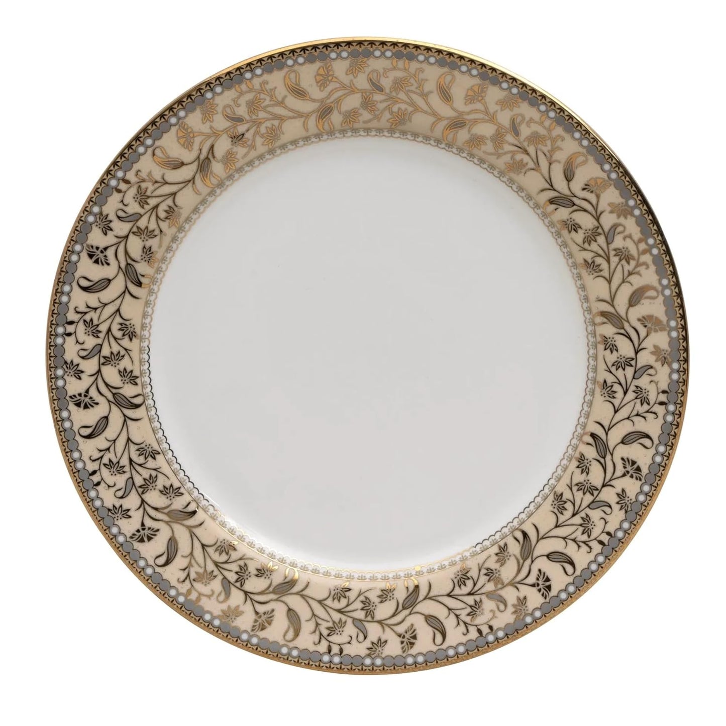 Clay Craft Fine Ceramic Ebony Dinner Set, Enchanting Gold, for Family of 4, Dinner Set Ceramic, Crockery Set, Dining Set for Dinner, Crockery Set for Gift, Kitchen Set (13 Pieces, E649)