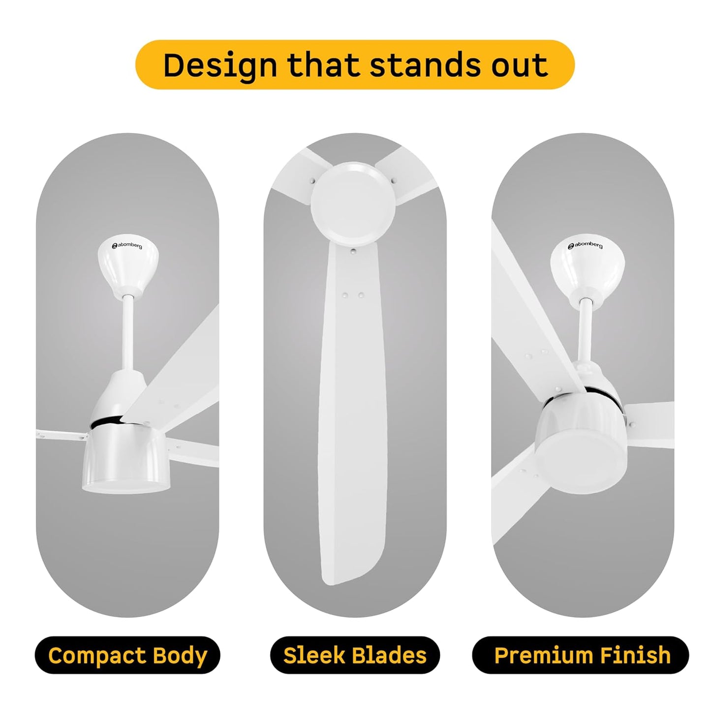 atomberg Renesa Prime 1200mm BLDC Ceiling Fan | Compatible with Step Regulator | BEE 5 star | High Air Delivery | Low Noise | Sleek Design | Power Saving | 3 Year Warranty| Gloss White