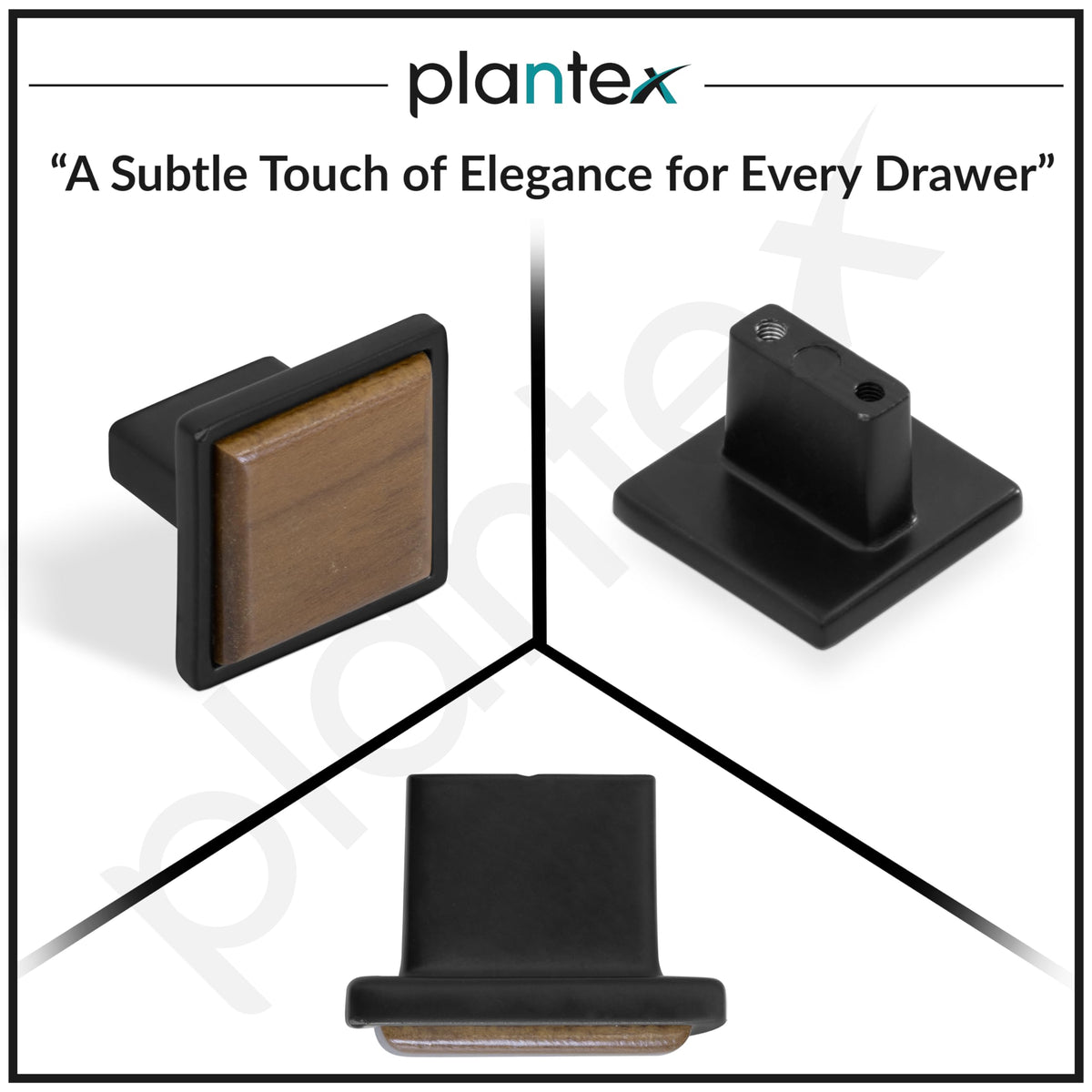 Plantex Cabinet Drawer Pull Knobs | Drawer Knobs Handles | Pull-Push Knobs for Kitchen & Wardrobe - Pack of 1 (Black & Wood)-5