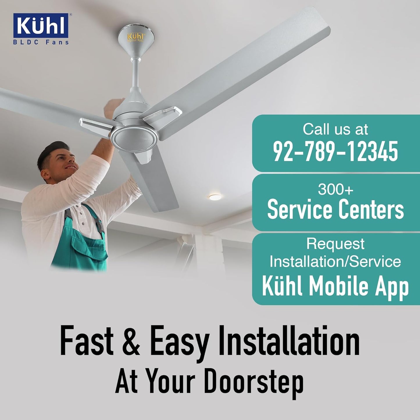 KUHL Arctis A1 1200 Mm 65% Power Saving Bldc Ceiling Fan With Remote | Bee 5 Star Rated & Isi Marked | High Air Flow | 5 Year Warranty | Grey