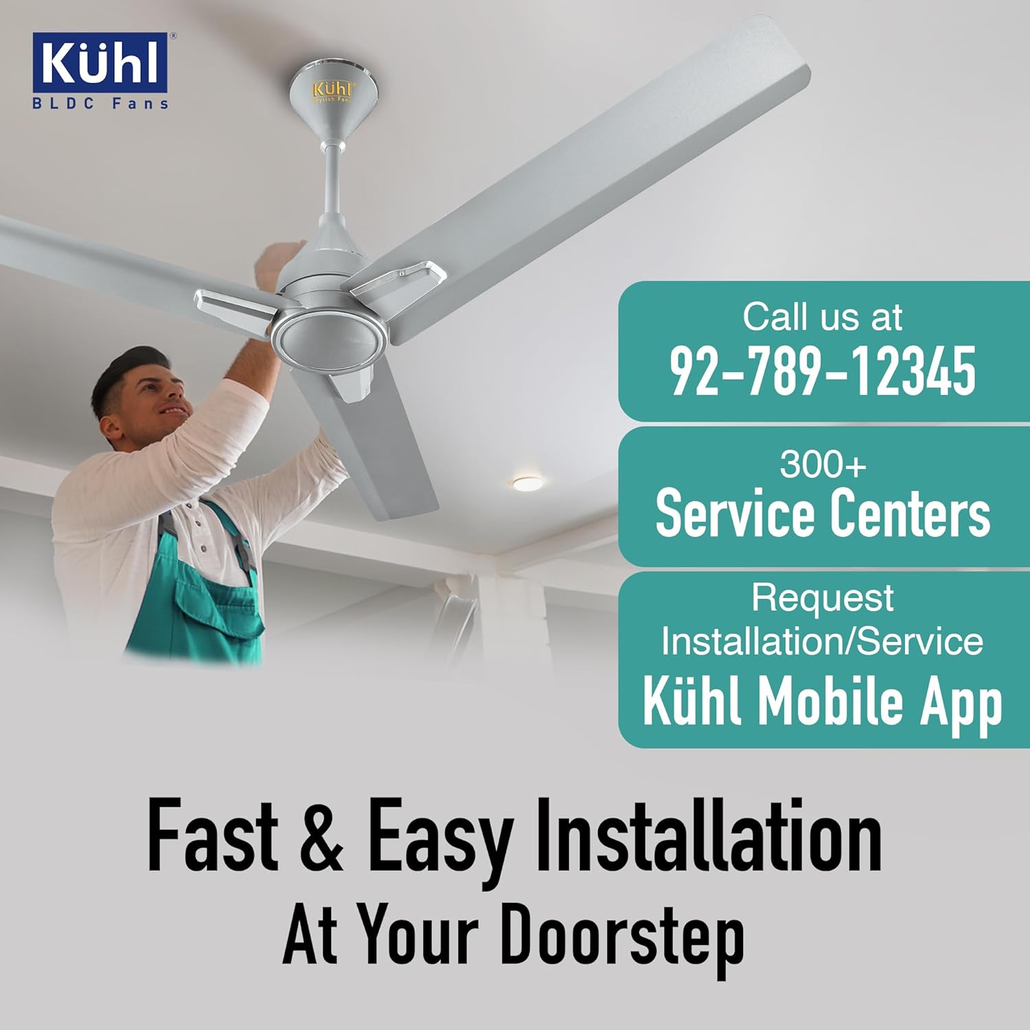 KUHL Arctis A1 1200 Mm 65% Power Saving Bldc Ceiling Fan With Remote | Bee 5 Star Rated & Isi Marked | High Air Flow | 5 Year Warranty | Grey