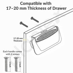 Plantex Drawer Kadi/3 Inch Chest Handle for Drawer/Rectangular Cabinet Kadi/Pull-Push Kadi for Home/Office Drawer - Pack of 2 (DTK-295, Brass Antique & Gold-3