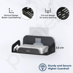Plantex Self Adhesive Soap Holder/Stainless Steel Soap Holder for Washbasin/Soap Stand for Bathroom Without Drill/Bathroom Accessories - Pack of 2 (Black)-4