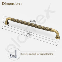 Plantex Cabinet Handle/Kitchen Cabinet Door Handle/Wardrobe/288 mm Cupboard Handle/Door Pull-Push Handle for Home/Office - Pack of 2 (Brass Antique) (Model APS-DTC-3710)-3