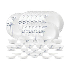 La Opala, Novo Collection, Opal Glass Dinner Set 35 pcs, Aqua Spray, White