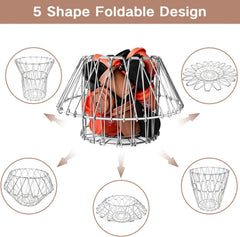 Plantex Stainless Steel Vegetable & Fruit Bowl for Kitchen/Foldable Fruit Basket for Dining Table/Stylish Home Dcor Storage Basket-(8 Shapes, 1 L, Oval Shap)-3