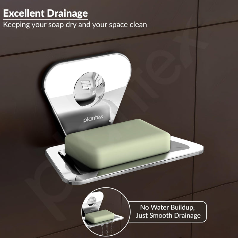 Plantex Pyramid Stainless Steel Soap Dish/Soap Stand/Bathroom Soap Holder/Soap Case Bathroom Accessories (Chrome)-6