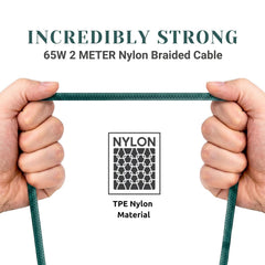 Philips DLC4160CT/94 65W Type-C to Type-C Fast Charging Cable (2m, Crystal Teal)