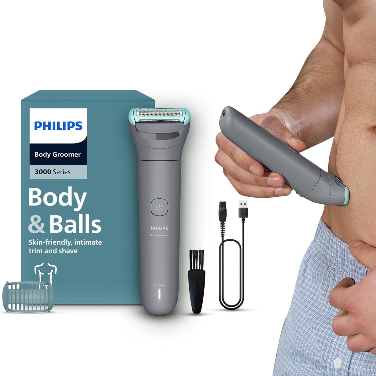 Philips Body & Balls Trimmer for Men Private Parts (BG3470/15)