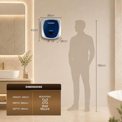 Crompton Amica Pro 15L 5‑Star Storage Water Heater (Geyser) | Glassline Tank for Hard Water | Free Installation | 8 Bar High‑Rise Pressure | 5‑Level Safety | Rust‑Proof Body | 2kW Fast Heating