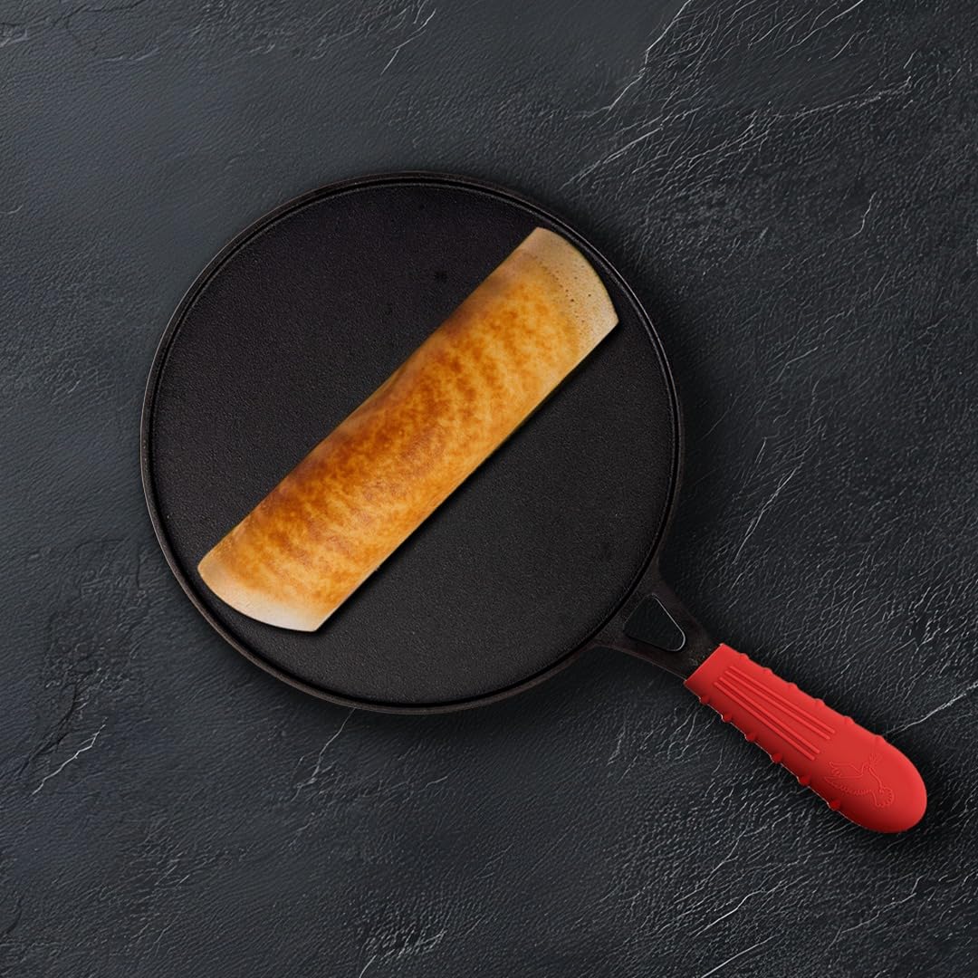 Pigeon by Stovekraft Pre-Seasoned Cast Iron Tawa 28 cm | Pre-Seasoned with 100% Vegetable Oil | Naturally Nonstick | Hig