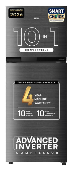IFB Smart Choice 241L 3Star 10 in 1 Convertible,Advanced Inverter Frost-Free Double Door Refrigerator with 30 Hrs Cooling Retention,Freezer LED &4 (IFBFF-291CYOSETM)-1