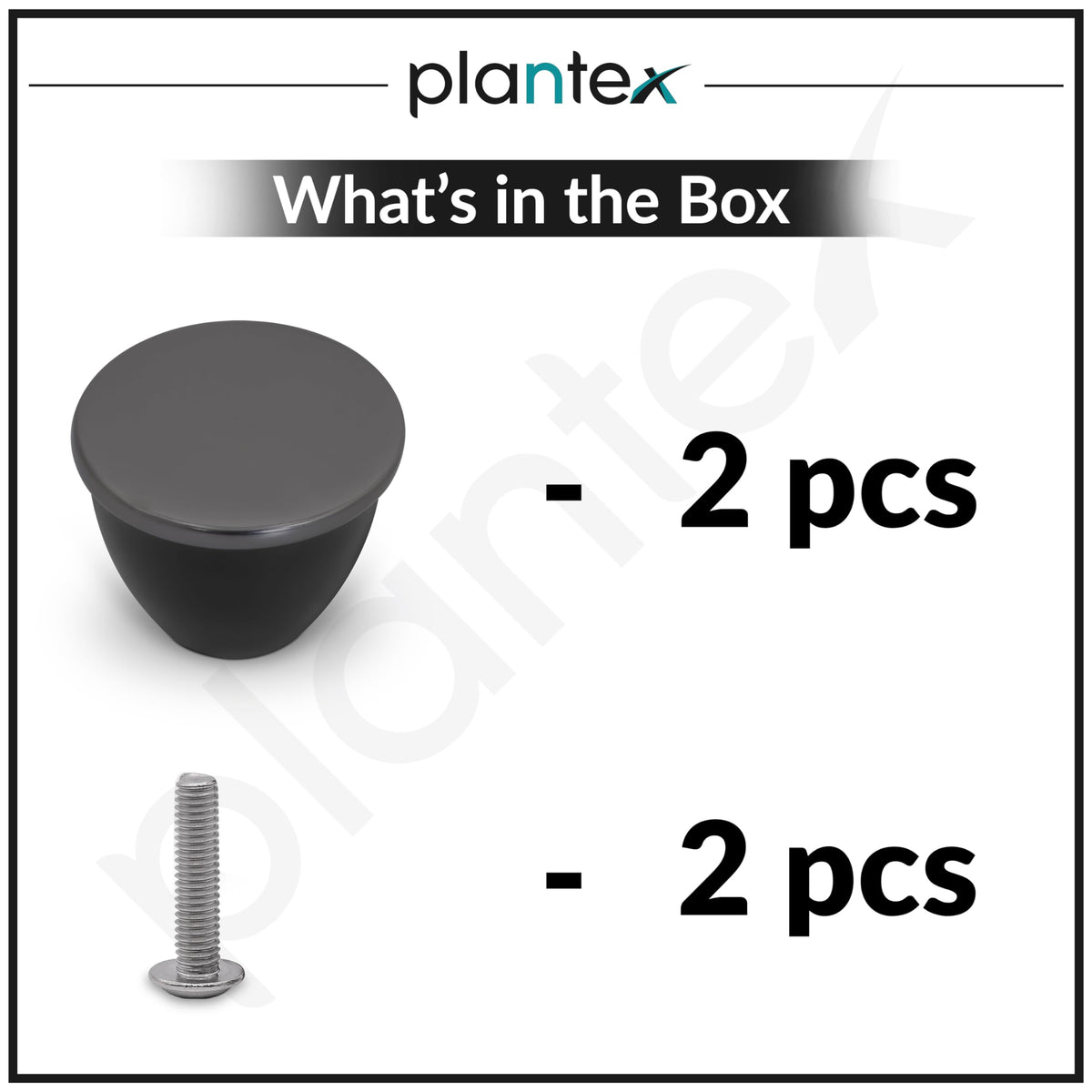 Plantex Knobs for Drawer/Drawer Knobs/Knobs for Cabinets/Pull-Push Knobs for Kitchen/Bedroom Drawer - Pack of 2 (Satin Black & Black)-5