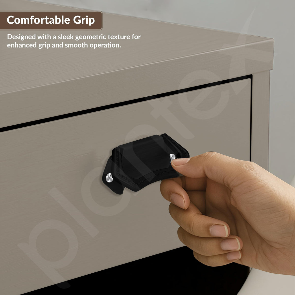 Plantex Drawer Kadi/3 Inch Chest Handle for Drawer/Rectangular Cabinet Kadi/Pull-Push Kadi for Home/Office Drawer - Pack of 2 (DTK-296, Black)-5