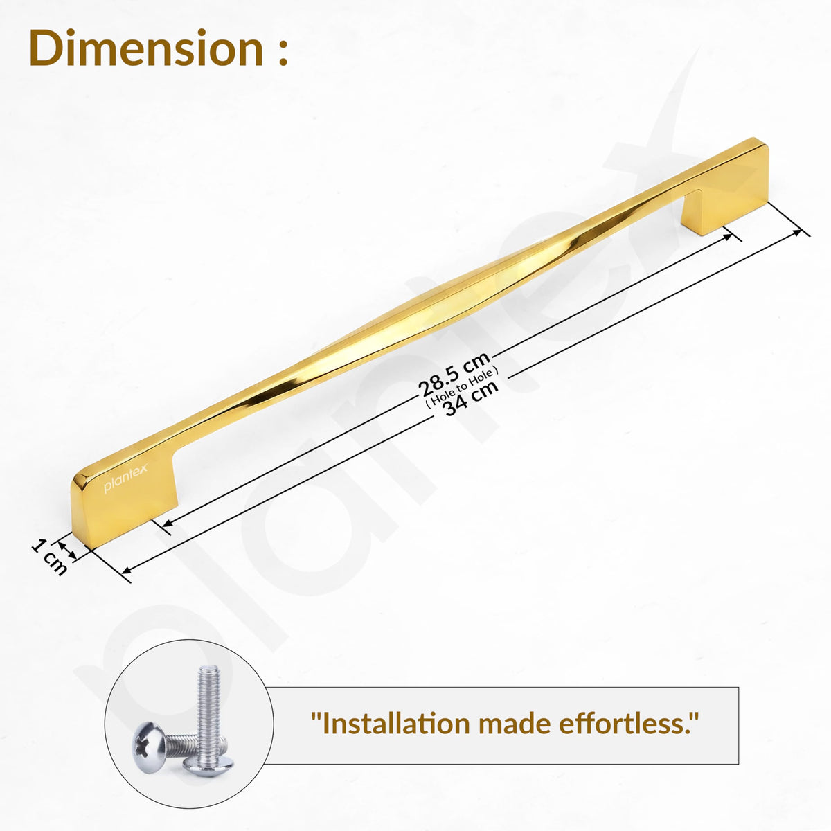 Plantex Cabinet Handle/288mm Handle for Wardrobe/Kitchen Handle/Pull-Push Handle for Home/Office - Pack of 1 (Gold) (Model APS-PH-104)-2