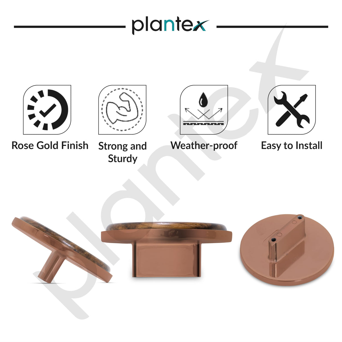 Plantex Knobs for Drawer | Round Drawer Knobs | Knobs for Cabinets | Pull-Push Knobs for Kitchen | Bedroom Drawer - Pack of 1 (Big, Rose Gold & Wood)-5
