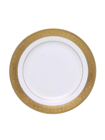 Clay Craft Fine Ceramic Premium New Georgian Dinner Set of 18 Pieces, Enchanting Gold, multicolor, standard