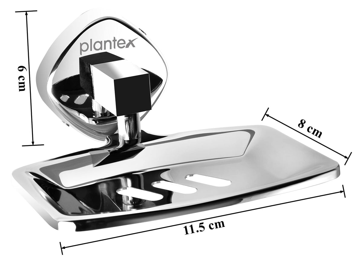 Plantex Maxx Stainless Steel Soap Holder for Bathroom/Soap Dish/Bathroom Soap Stand/Bathroom Accessories - (Square,Chrome)-4