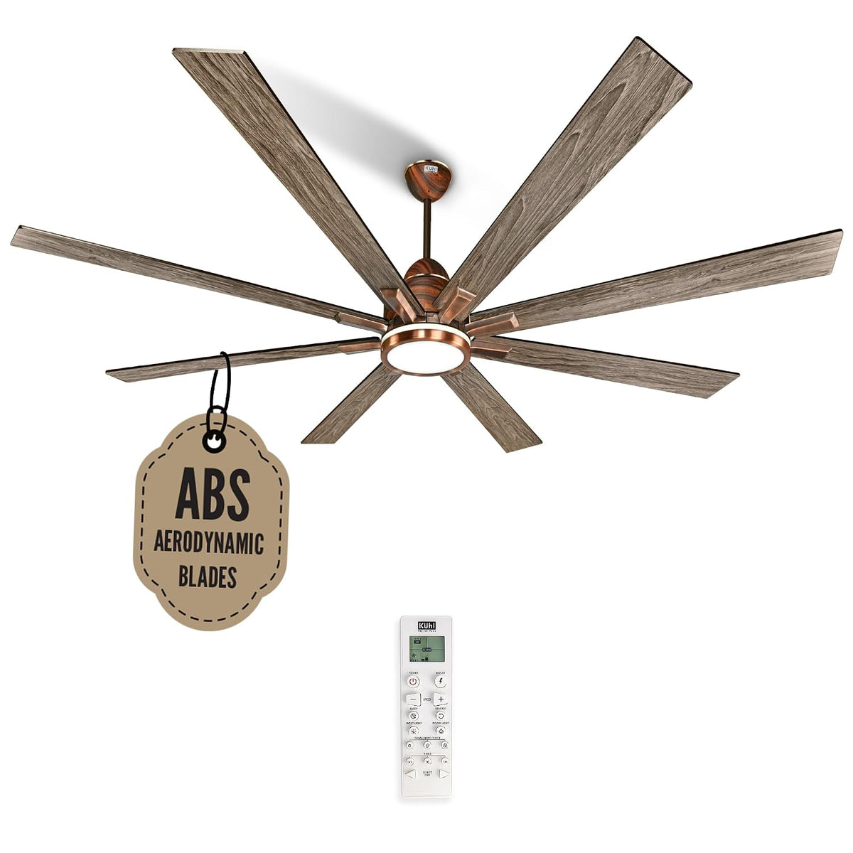 KUHL Polariz Super 72 1800 mm BLDC Ceiling Fan with Remote & Down Light (Teak)-1