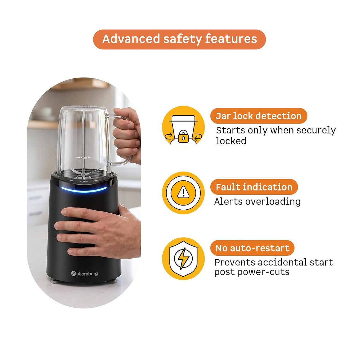 Atomberg New Launch Zephyr 4J Nutri Blender | Mixer-Grinder-Smoothie Maker