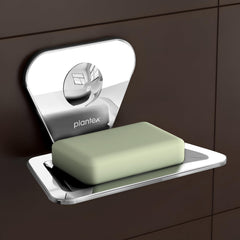 Plantex Pyramid Stainless Steel Soap Dish/Soap Stand/Bathroom Soap Holder/Soap Case Bathroom Accessories (Chrome)-1